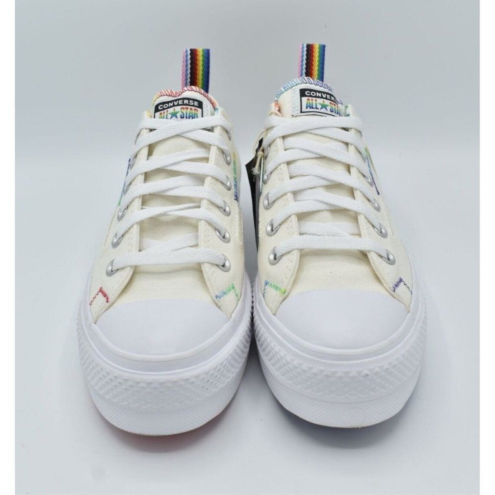 Converse Mens 9.5 Womens 11.5 Chuck Taylor All Star Lift Ox Platform Pride Shoes - Picture 7 of 11